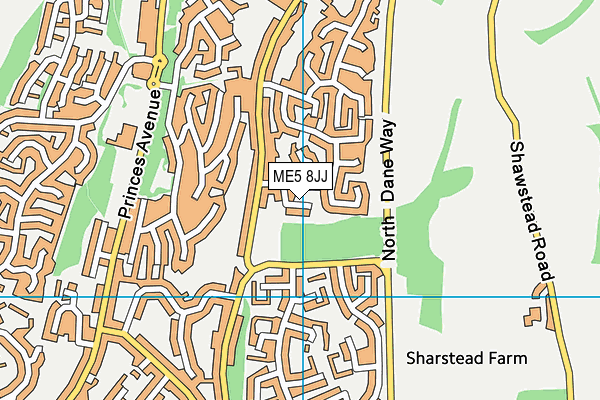 ME5 8JJ map - OS VectorMap District (Ordnance Survey) ME5 8JJ map - OS VectorMap District (Ordnance Survey)