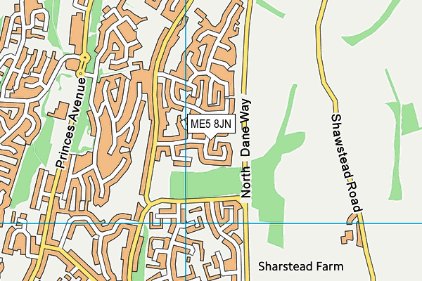 ME5 8JN map - OS VectorMap District (Ordnance Survey)