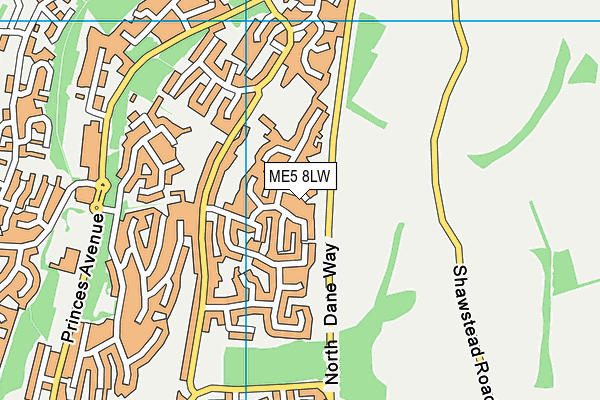 ME5 8LW map - OS VectorMap District (Ordnance Survey) ME5 8LW map - OS VectorMap District (Ordnance Survey)