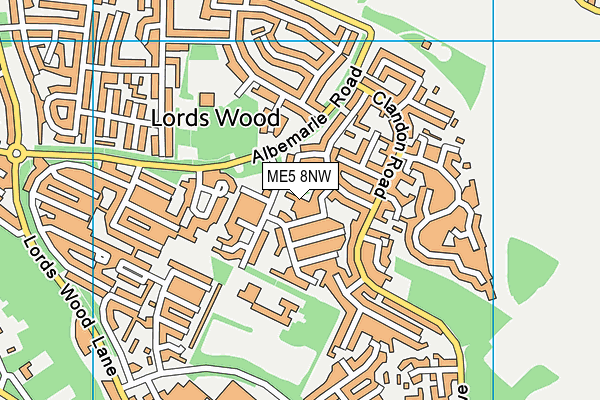 ME5 8NW map - OS VectorMap District (Ordnance Survey)