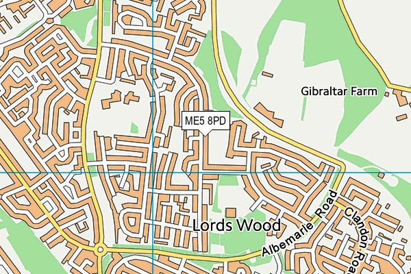ME5 8PD map - OS VectorMap District (Ordnance Survey)