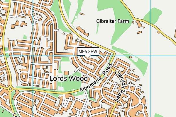 ME5 8PW map - OS VectorMap District (Ordnance Survey) ME5 8PW map - OS VectorMap District (Ordnance Survey)