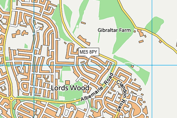 ME5 8PY map - OS VectorMap District (Ordnance Survey) ME5 8PY map - OS VectorMap District (Ordnance Survey)