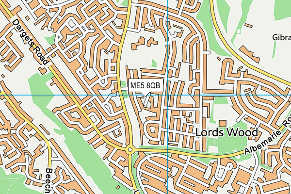 ME5 8QB map - OS VectorMap District (Ordnance Survey)