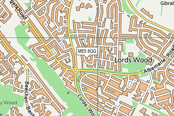 ME5 8QG map - OS VectorMap District (Ordnance Survey) ME5 8QG map - OS VectorMap District (Ordnance Survey)