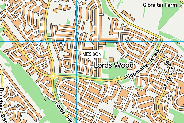 ME5 8QN map - OS VectorMap District (Ordnance Survey) ME5 8QN map - OS VectorMap District (Ordnance Survey)