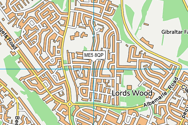 ME5 8QP map - OS VectorMap District (Ordnance Survey)