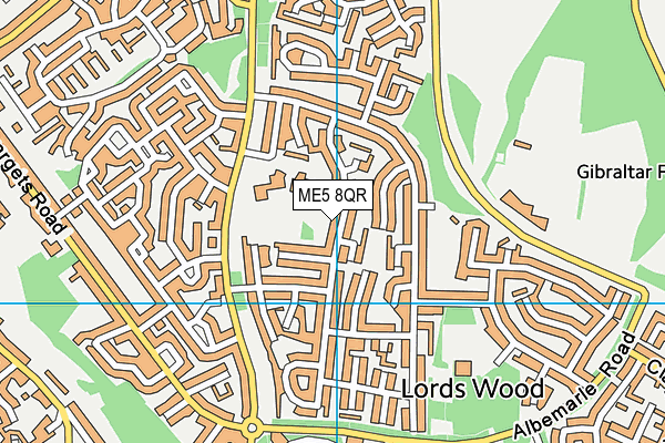 ME5 8QR map - OS VectorMap District (Ordnance Survey) ME5 8QR map - OS VectorMap District (Ordnance Survey)