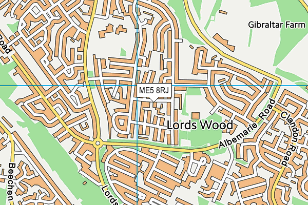 ME5 8RJ map - OS VectorMap District (Ordnance Survey)