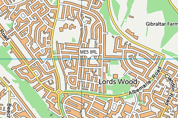 ME5 8RL map - OS VectorMap District (Ordnance Survey)