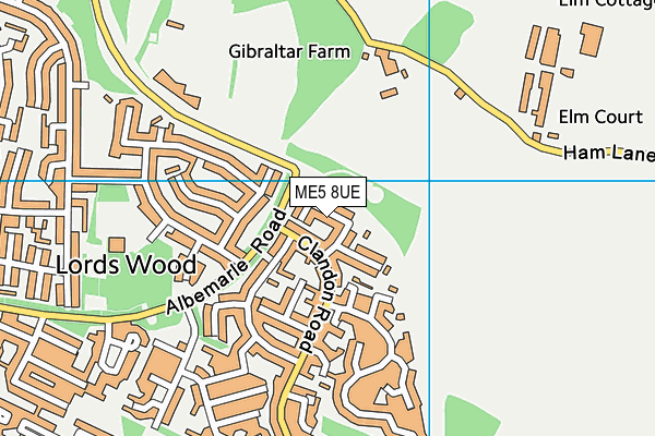 ME5 8UE map - OS VectorMap District (Ordnance Survey) ME5 8UE map - OS VectorMap District (Ordnance Survey)