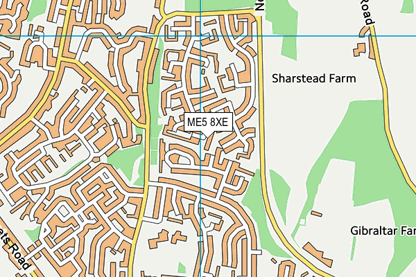 ME5 8XE map - OS VectorMap District (Ordnance Survey) ME5 8XE map - OS VectorMap District (Ordnance Survey)