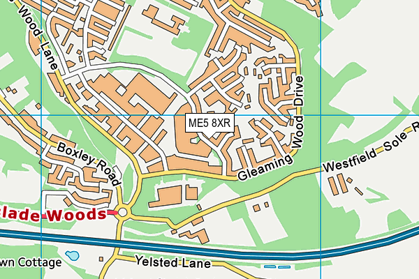 ME5 8XR map - OS VectorMap District (Ordnance Survey)