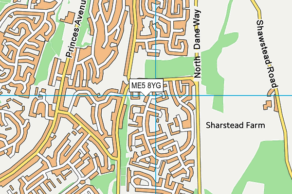 ME5 8YG map - OS VectorMap District (Ordnance Survey)