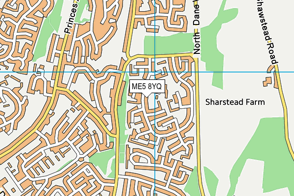 ME5 8YQ map - OS VectorMap District (Ordnance Survey)