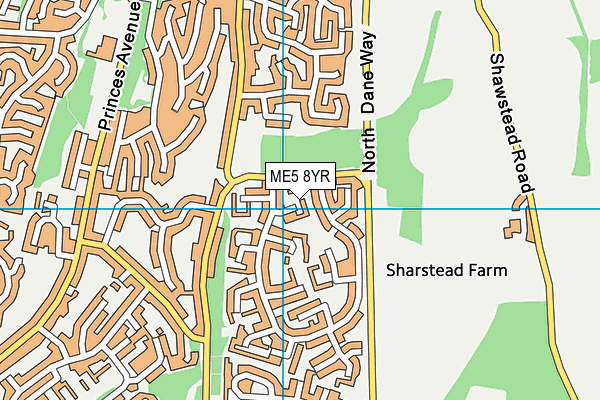 ME5 8YR map - OS VectorMap District (Ordnance Survey) ME5 8YR map - OS VectorMap District (Ordnance Survey)