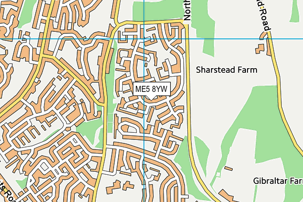ME5 8YW map - OS VectorMap District (Ordnance Survey)