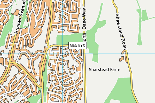 ME5 8YX map - OS VectorMap District (Ordnance Survey)
