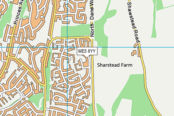 ME5 8YY map - OS VectorMap District (Ordnance Survey)