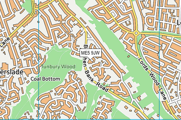 ME5 9JW map - OS VectorMap District (Ordnance Survey)