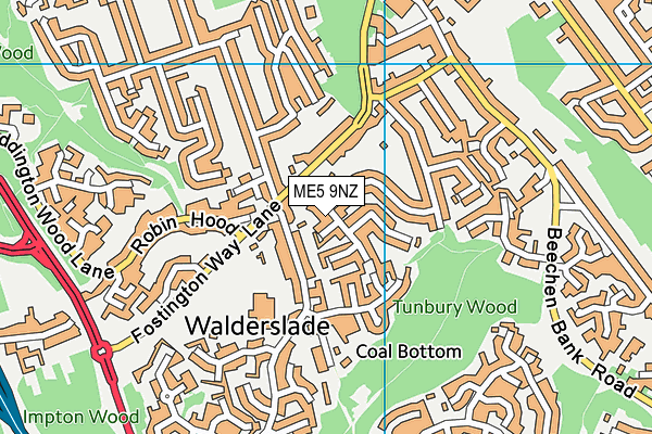 ME5 9NZ map - OS VectorMap District (Ordnance Survey) ME5 9NZ map - OS VectorMap District (Ordnance Survey)