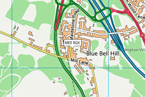 ME5 9QX map - OS VectorMap District (Ordnance Survey)