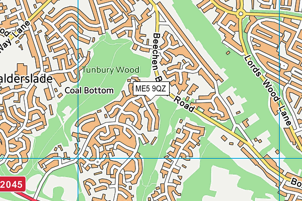 ME5 9QZ map - OS VectorMap District (Ordnance Survey) ME5 9QZ map - OS VectorMap District (Ordnance Survey)