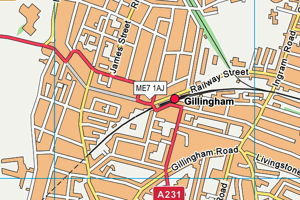 ME7 1AJ map - OS VectorMap District (Ordnance Survey) ME7 1AJ map - OS VectorMap District (Ordnance Survey)