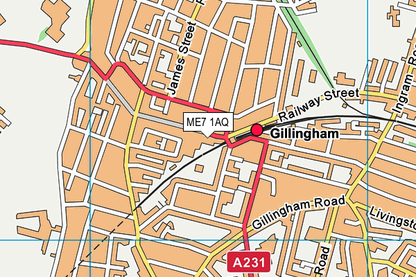 ME7 1AQ map - OS VectorMap District (Ordnance Survey) ME7 1AQ map - OS VectorMap District (Ordnance Survey)