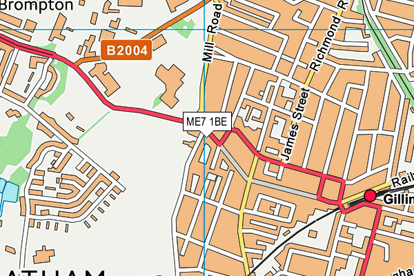 ME7 1BE map - OS VectorMap District (Ordnance Survey)