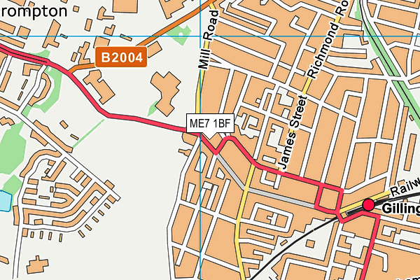 ME7 1BF map - OS VectorMap District (Ordnance Survey)