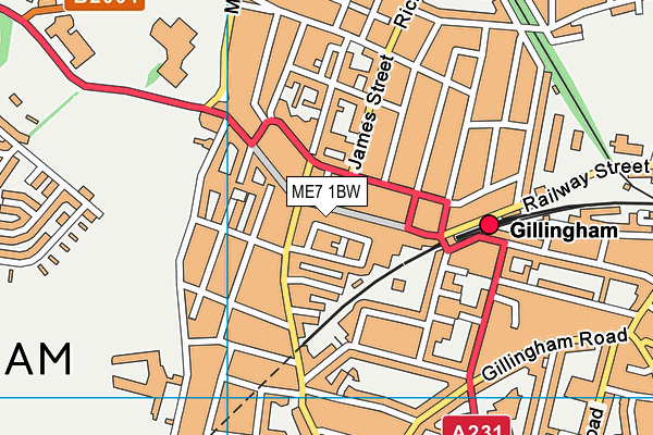 ME7 1BW map - OS VectorMap District (Ordnance Survey) ME7 1BW map - OS VectorMap District (Ordnance Survey)