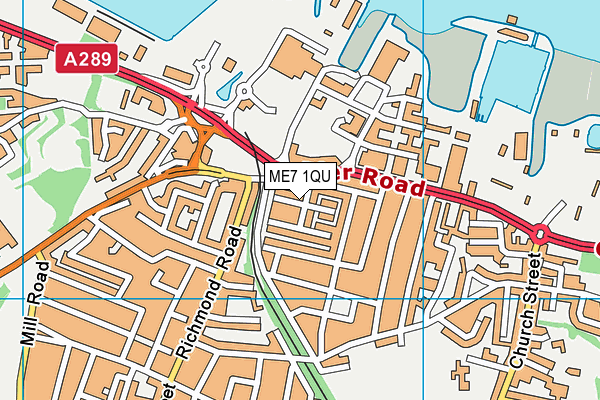 ME7 1QU map - OS VectorMap District (Ordnance Survey) ME7 1QU map - OS VectorMap District (Ordnance Survey)