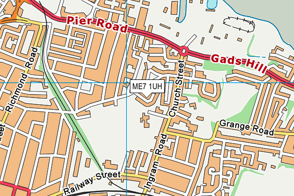 ME7 1UH map - OS VectorMap District (Ordnance Survey)