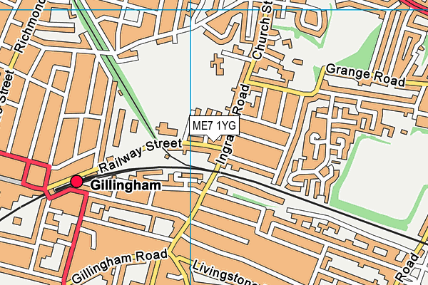 ME7 1YG map - OS VectorMap District (Ordnance Survey) ME7 1YG map - OS VectorMap District (Ordnance Survey)