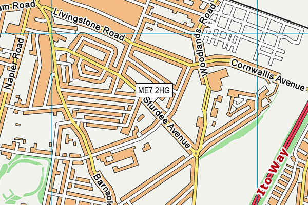 ME7 2HG map - OS VectorMap District (Ordnance Survey) ME7 2HG map - OS VectorMap District (Ordnance Survey)