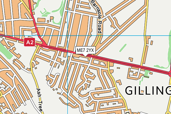 ME7 2YX map - OS VectorMap District (Ordnance Survey)