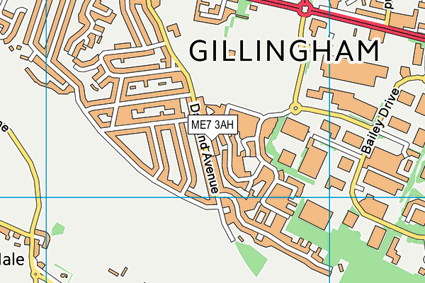 ME7 3AH map - OS VectorMap District (Ordnance Survey)