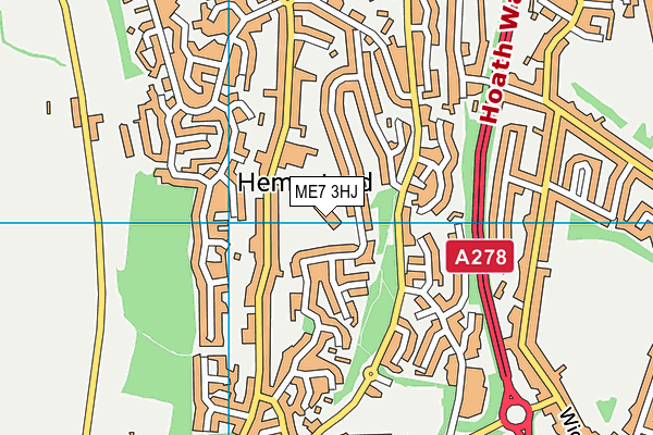 ME7 3HJ map - OS VectorMap District (Ordnance Survey) ME7 3HJ map - OS VectorMap District (Ordnance Survey)