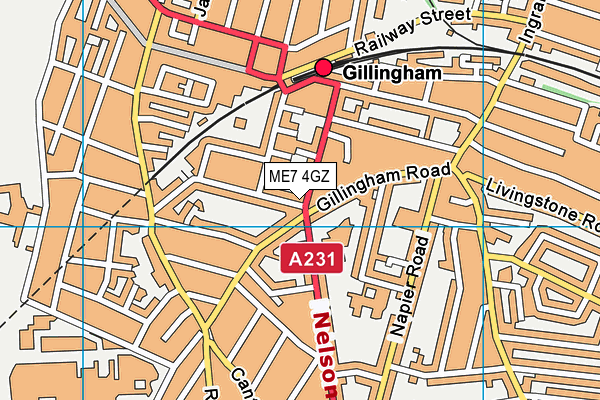ME7 4GZ map - OS VectorMap District (Ordnance Survey) ME7 4GZ map - OS VectorMap District (Ordnance Survey)