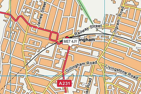 ME7 4JY map - OS VectorMap District (Ordnance Survey) ME7 4JY map - OS VectorMap District (Ordnance Survey)