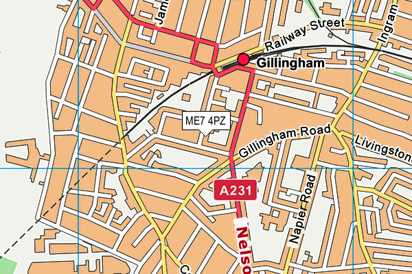ME7 4PZ map - OS VectorMap District (Ordnance Survey)