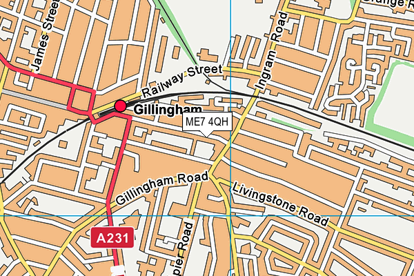 ME7 4QH map - OS VectorMap District (Ordnance Survey)