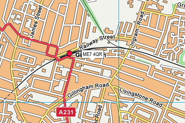 ME7 4QR map - OS VectorMap District (Ordnance Survey) ME7 4QR map - OS VectorMap District (Ordnance Survey)