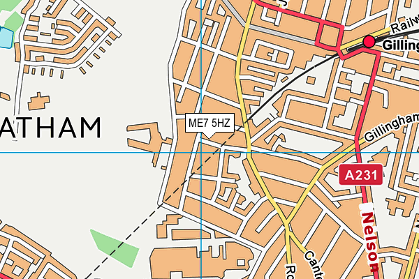 ME7 5HZ map - OS VectorMap District (Ordnance Survey) ME7 5HZ map - OS VectorMap District (Ordnance Survey)