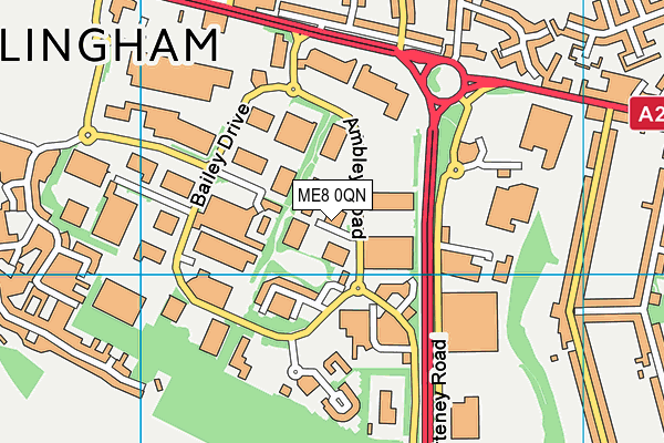 ME8 0QN map - OS VectorMap District (Ordnance Survey)