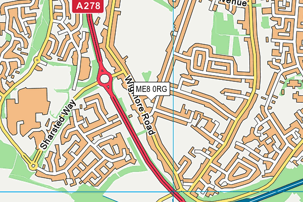 ME8 0RG map - OS VectorMap District (Ordnance Survey) ME8 0RG map - OS VectorMap District (Ordnance Survey)