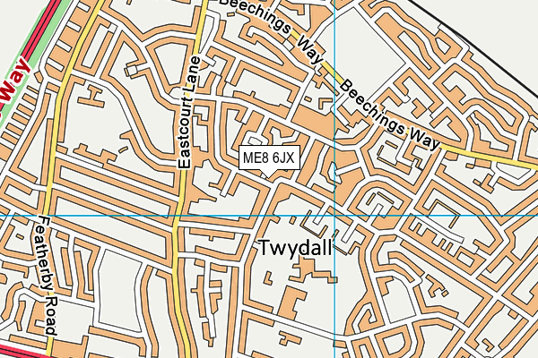ME8 6JX map - OS VectorMap District (Ordnance Survey) ME8 6JX map - OS VectorMap District (Ordnance Survey)