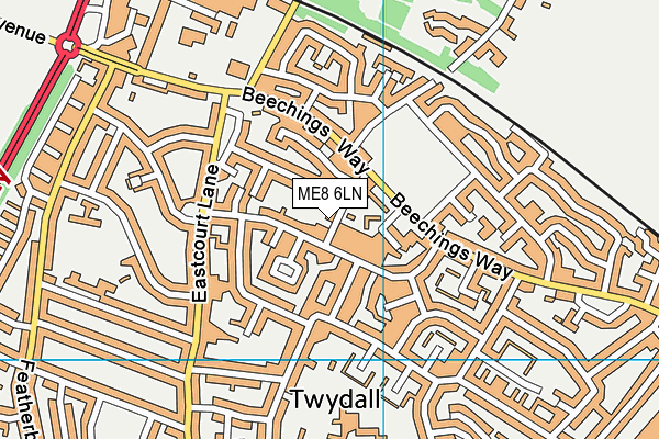 ME8 6LN map - OS VectorMap District (Ordnance Survey) ME8 6LN map - OS VectorMap District (Ordnance Survey)