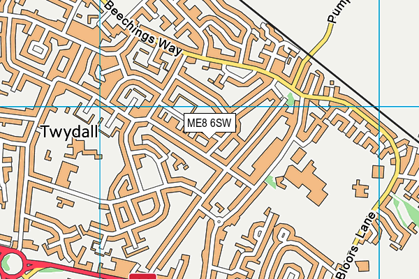 ME8 6SW map - OS VectorMap District (Ordnance Survey) ME8 6SW map - OS VectorMap District (Ordnance Survey)